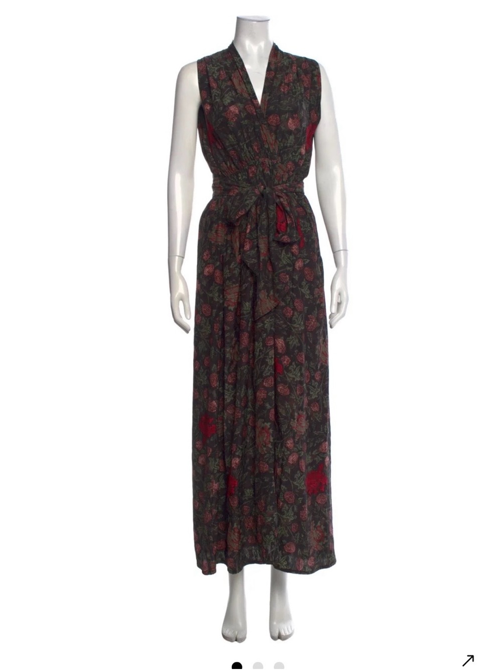 Natalie Martin Black Maxi Dress with Red Floral Print